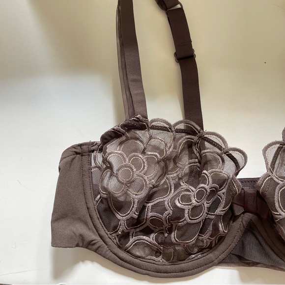 🆕 Lou Paris Smoke Grey Lace Bra - Women’s Size 38B / B38 - Picture 4 of 11